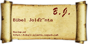 Bibel Jolánta névjegykártya